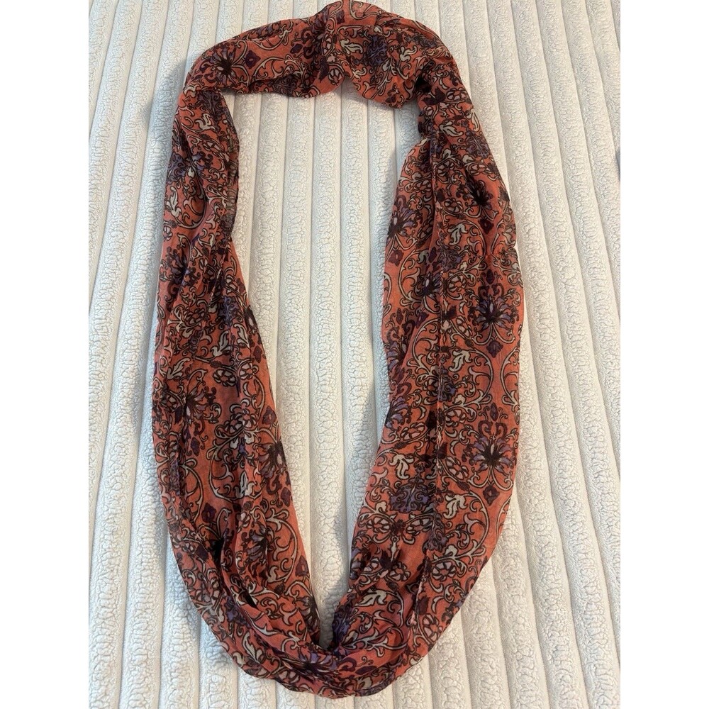 Chatties Paisley Infinity Scarf red purple Lightweight Boho hippie layer teacher